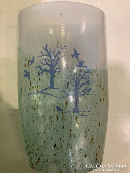 Muránói kis méretü üveg ovális váza