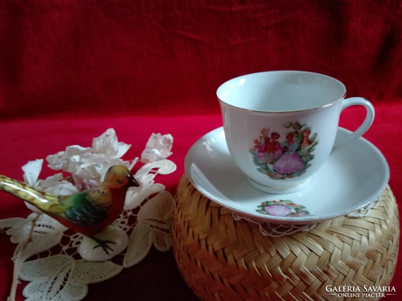 Cup set, baroque scene, flawless, for tea or coffee