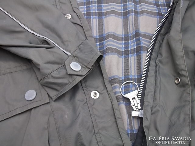 Wilkes&Akerman dzseki-kabát-székdzseki túrakabát  fényvisszaverő csíkkal, katonazöld L-XL