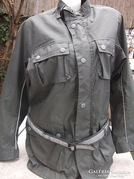 Wilkes&Akerman dzseki-kabát-székdzseki túrakabát  fényvisszaverő csíkkal, katonazöld L-XL