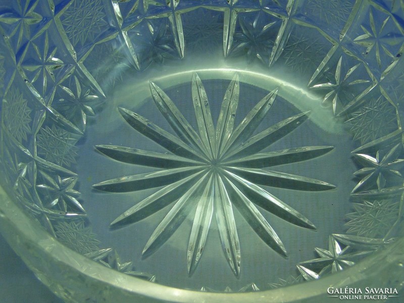0A997 Régi kristály üveg asztalközép tál