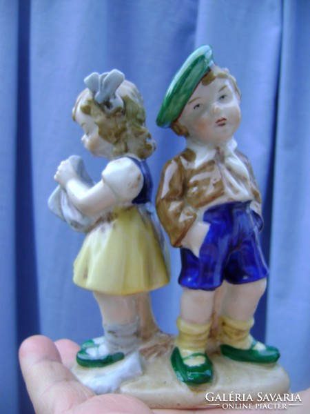 German porcelain figurine of a boy and a girl