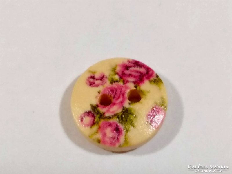 Painted floral 2-hole wooden diy buttons