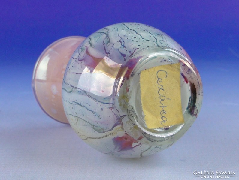 0F590 Régi kisméretű muránói művészi üveg váza