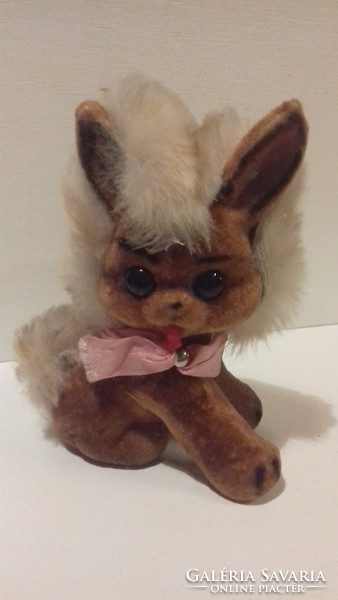 Bunny made with real fur covered with old velvet