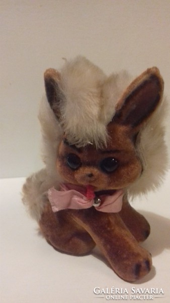 Bunny made with real fur covered with old velvet