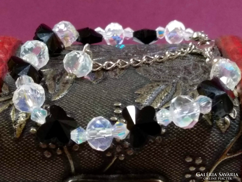 Austrian crystal, black butterfly bracelet