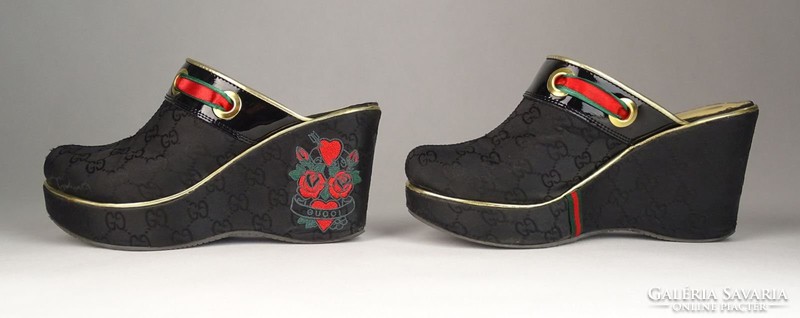 0V544 Hímzett Gucci platform papucscipő