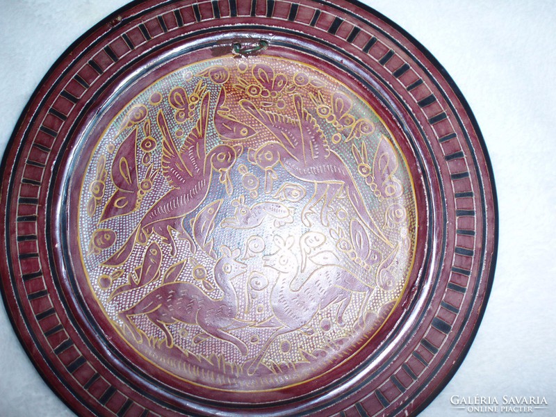 Antique Chinese lacquer plate
