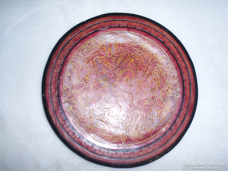 Antique Chinese lacquer plate