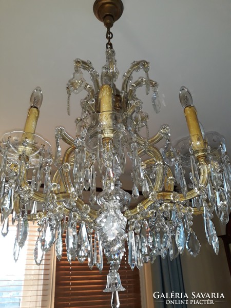 Mària terèzia crystal chandelier 8+ 1 burner from the 1900s works perfectly!
