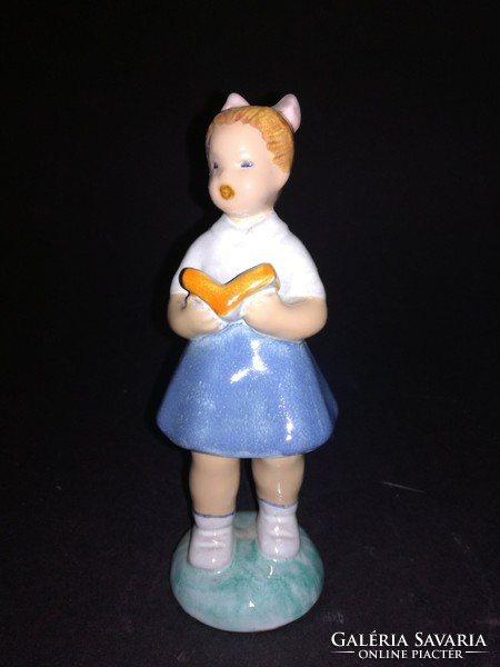 Antique ceramic reading, singing girl - ep