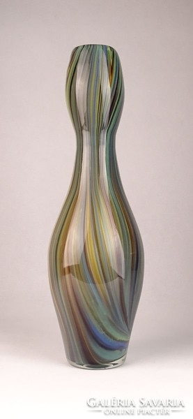 0V583 Fújtüveg művészi üveg váza 32.5 cm