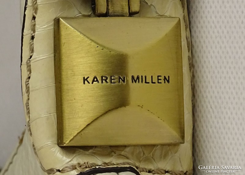 0V569 Karen Millen női fehér bőr kézitáska