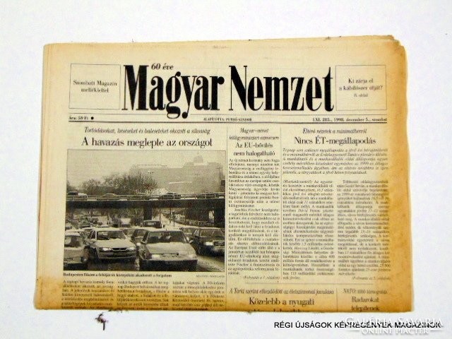 1998 december 5  /  Magyar Nemzet  /  Régi ÚJSÁGOK KÉPREGÉNYEK MAGAZINOK Szs.:  8620