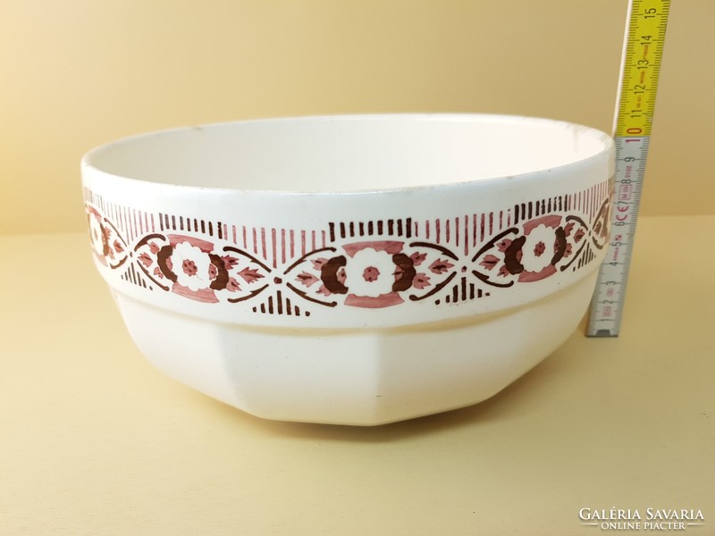 Kispest brown, burgundy flower pattern granite hard ceramic side dish (594)