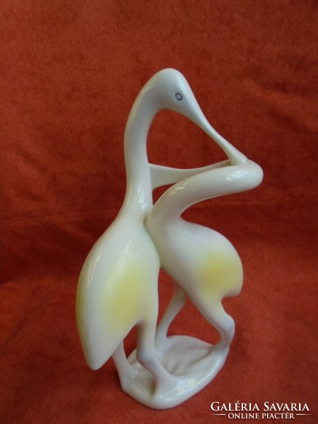 Art deco hollóházi porcelán gém szerelmes pár figura
