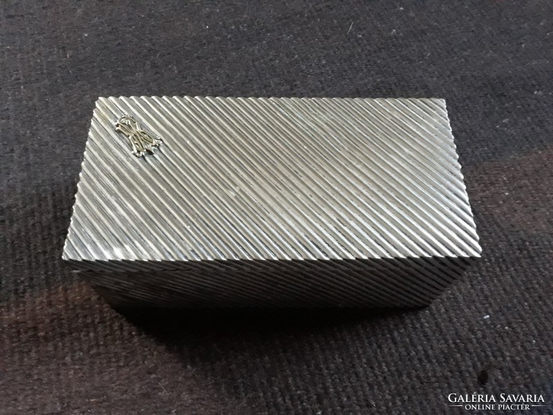 Silver-plated antique box 20.5 x 10 cm
