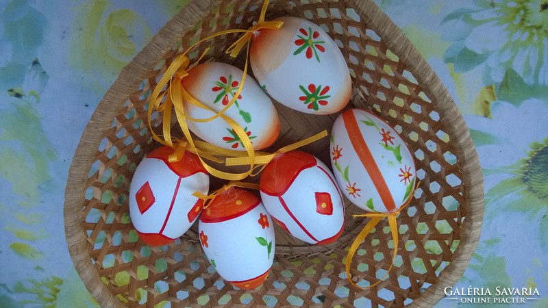 Easter blown eggs painted by hand
