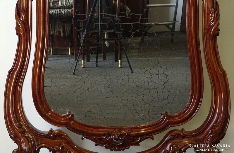0V258 Antik barokk gyönyörű egész alakos tükör