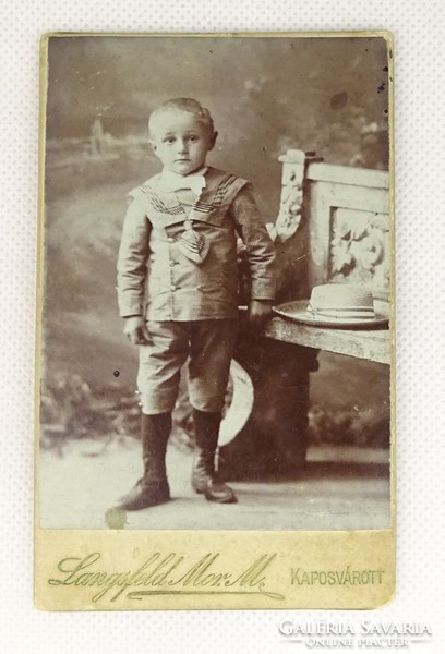 0V195 Antik LANGSFELD MOR. M. gyermek fotográfia
