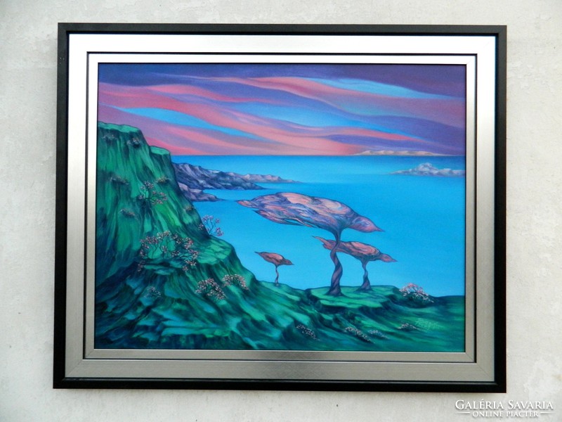 David beeri (1951-) - bird trees (86x106cm, oil on canvas)