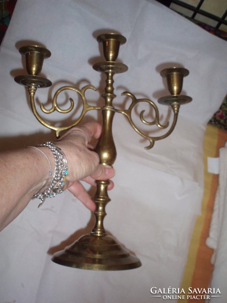 Indian, copper, 3-branch candlestick