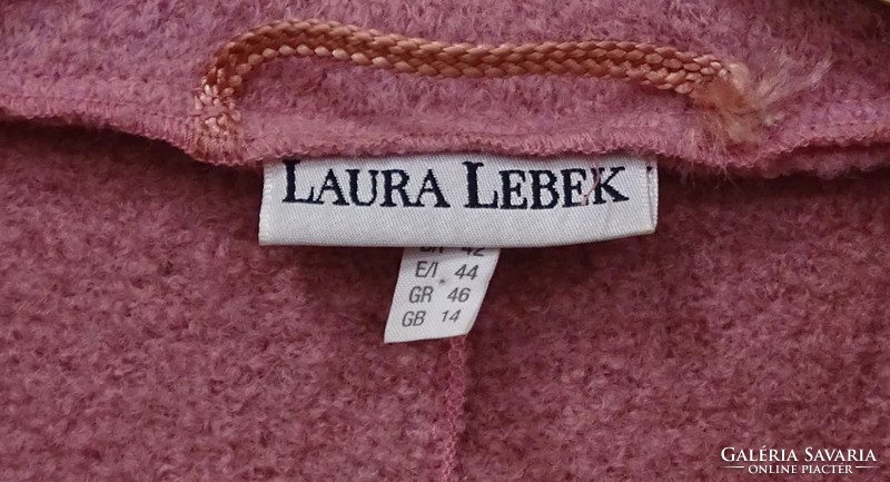 0V865 Laura Lebek mályva gyapjú átmeneti kabát
