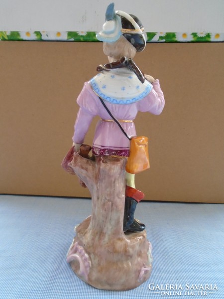 Antik Rudolstadt Ernst Bohne Sohne figura Porcelán a legelsők  közül ca 200 éves