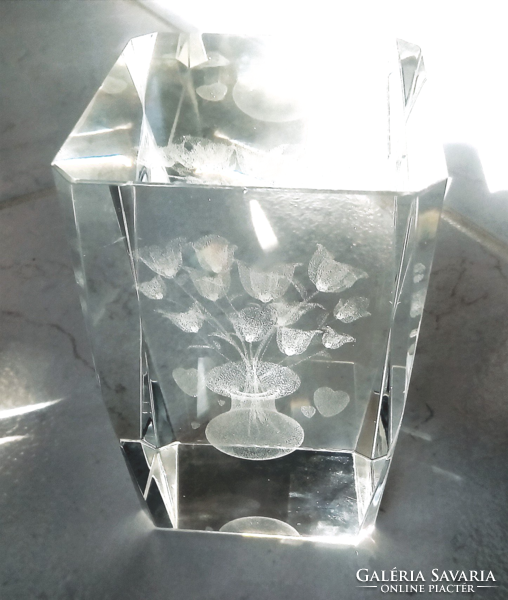 Lézergravírozott kristály üveg dísz