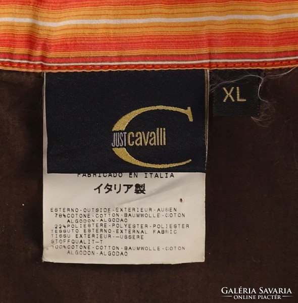 0V884 Just Cavalli rövid ujjú csíkos férfi ing XL