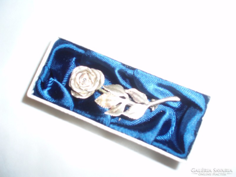 Antique silver rose badge