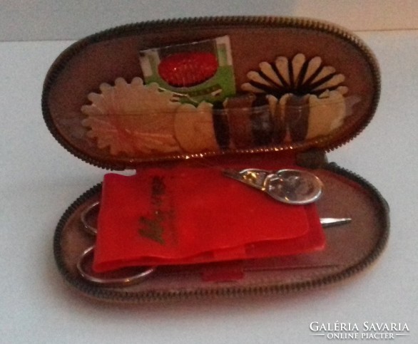 Retro marked sewing kit with German scissors