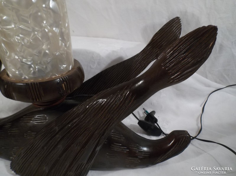 Lamp - hand carved - 40 x 32 x 15 cm - old - English - beautiful - flawless
