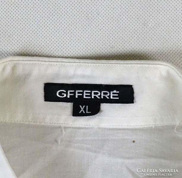 0V913 GF Ferré fehér rövid ujjú férfi ing XL