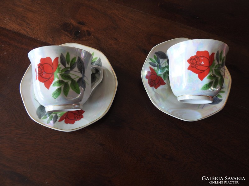 Sarir - German style rózsamintás csésze pár