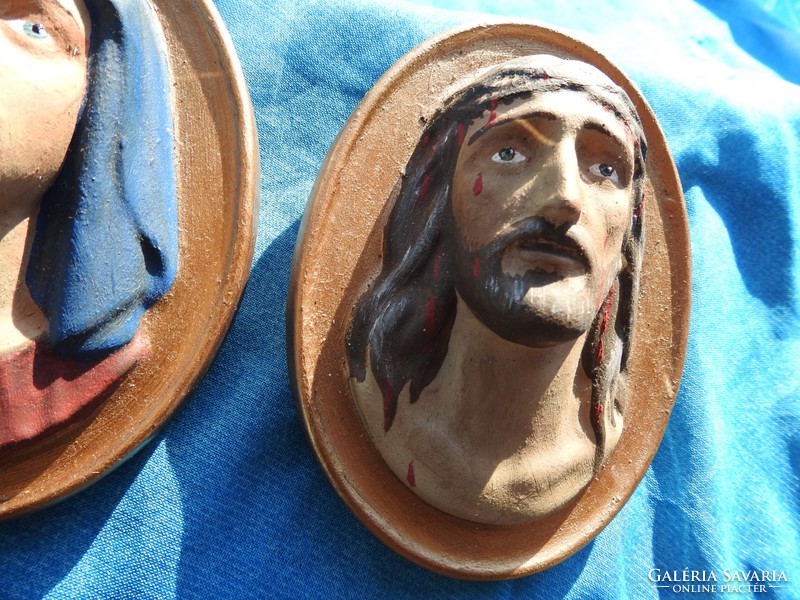 Antik kerámia falikép pár - Szűz Mária és Jézus