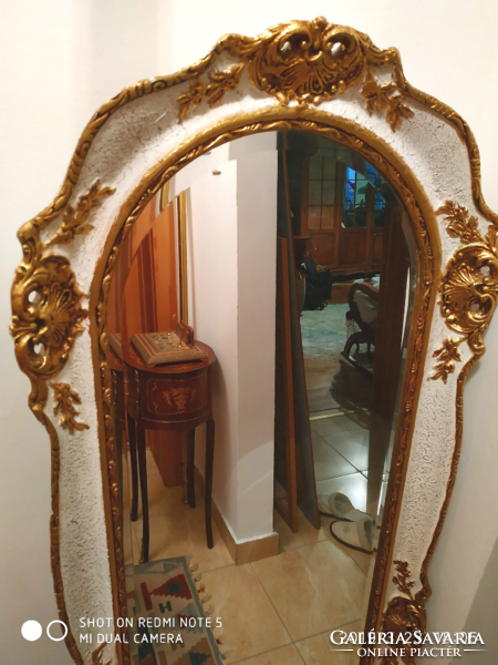 Antique baroque real wood framed mirror 134 x 50 cm