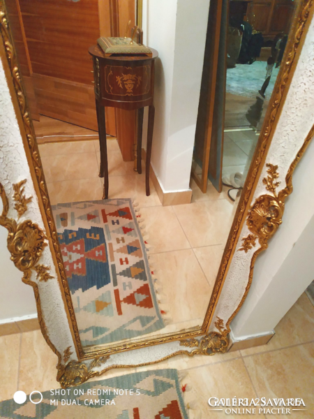 Antique baroque real wood framed mirror 134 x 50 cm