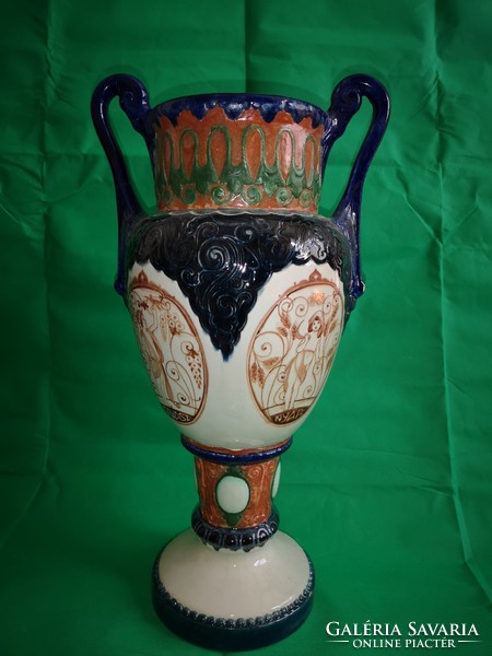 Vase - with art nouveau representation wine stool 44 cm