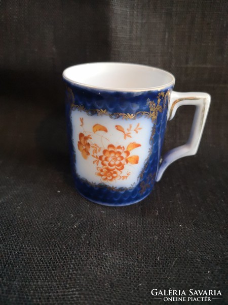 Beautiful luster-glazed blue baroque porcelain mocha cup in Altwien style, flawless, unmarked