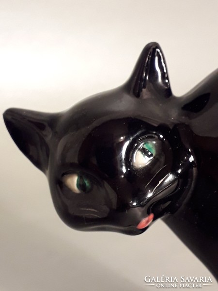 At a bargain price! Goebel porcelain leaf opener black cat cat 50's
