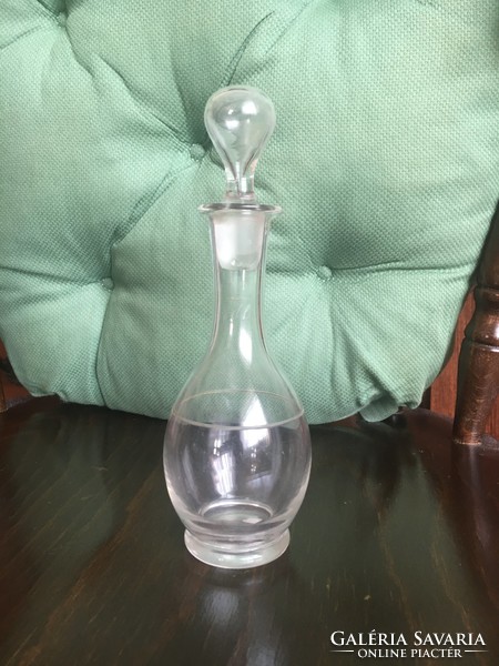Vintage pálinkás üveg butélia dugóval, letisztult egyszerű forma