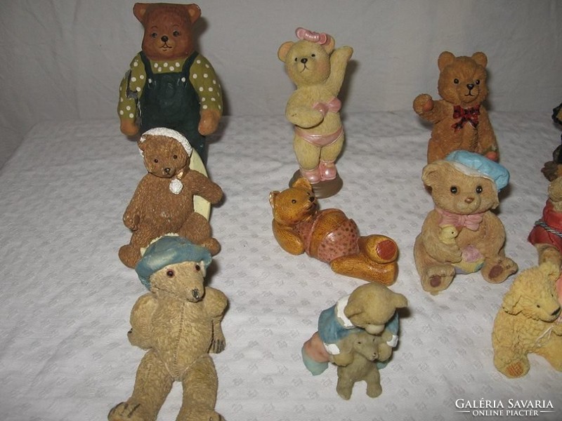 Statue - collection - 12 pcs - English - teddy bear - 11 - 4 cm - ceramic - perfect