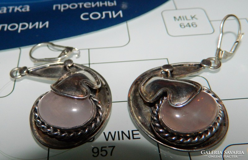 Antique silver earrings with stones for women