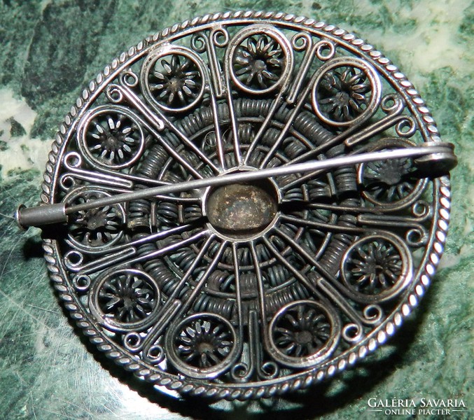 Biedermeier silver brooch