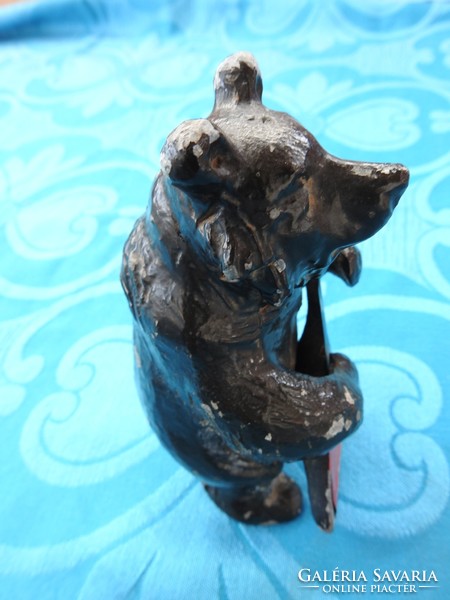 Antique iron balalaika bear - Soviet sculpture