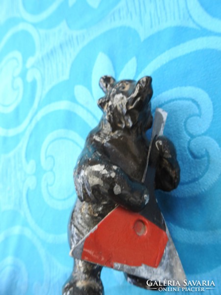 Antique iron balalaika bear - Soviet sculpture