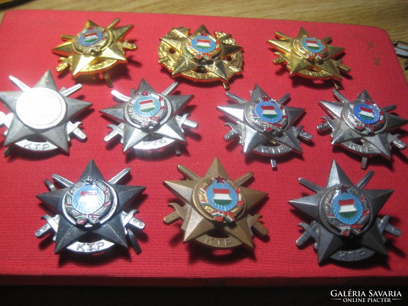 Military ten trials ktp. Badge 10 pcs, gold-silver .Bronze
