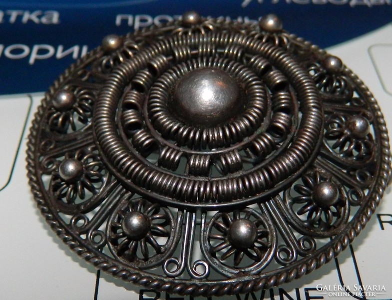 Biedermeier silver brooch